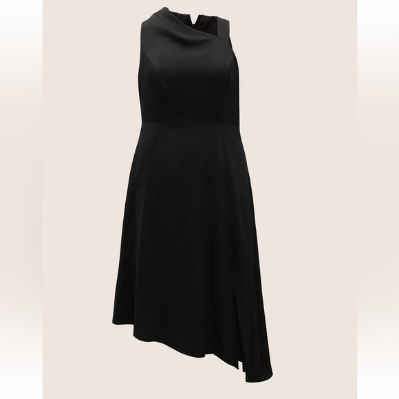 BloomChic Plus Size 2XL Solid Asymmetrical Neck Split Hem Dress us18-20 - Picture 5 of 7